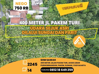 Jual Tanah Pakem Murah Dekat Jalan Turi Pakem Jalan Papasan Lebar