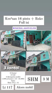 Rumah Kost 15 Kamar+1 Ruko Lokasi Strategis di Pancoran Jakarta