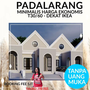 rumah MINIMALIS HARGA EKONOMIS di PADALARANG dekat IKEA DP 5jt saja