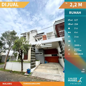 Rumah Super Cantik Harga Murah di Tunggulwulung Malang