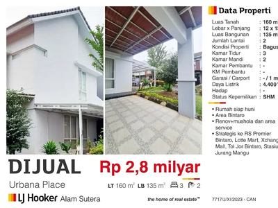 Rumah Urbana place daerah Bintaro Jakarta Selatan