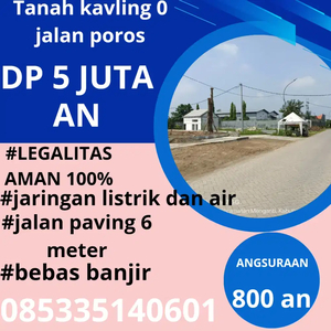 Tanah kavling strategis 0 jalan poros.menganti