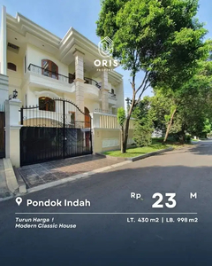 Turun Harga Dijual Rumah Area Elite di Pondok Indah Jakarta Selatan