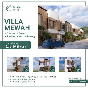 Villa Mewah Cantik Skypool Kota Batu Dekat Jatim Park 1 Dan 2