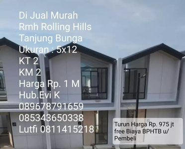 Di Jual Murah Rumah Rolling Hills, Tsnjung Bunga