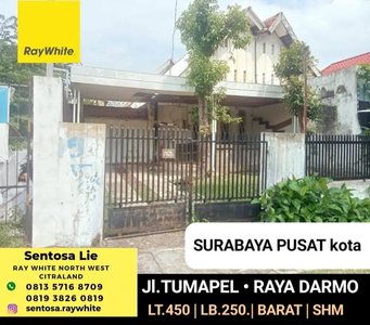 Dijual 450 m2 Rumah Surabaya Pusat koto di Jl.Tumapel - Tegalsari -SHM