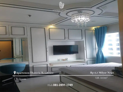 Dijual Apartement Thamrin Residence 3BR Full Furnished Tower A