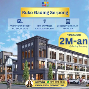 Dijual - Ruko Hudson 3 Lantai ada Rooftop Lokasi Gading Serpong