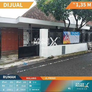 Dijual Rumah Hunian Jalan Progo Tengah Kota Malang