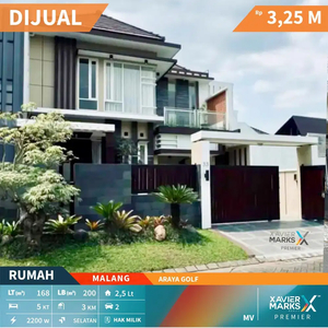 Dijual Rumah Mewah 2 Lantai di Araya Golf Malang Kawasan Elite