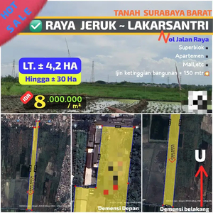 DIJUAL TANAH RAYA JERUK LAKARSANTRI SURABAYA