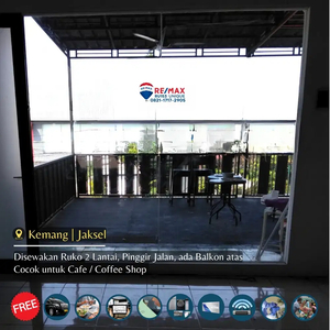 Ruko 2 Lt Pinggir Jalan ada Balkon atas Cocok untuk Cafe / Coffee Shop