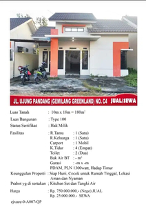 Rumah Jual & Sewa Murah Type 100 di Ujung Pandang 1 - Pontianak Kota