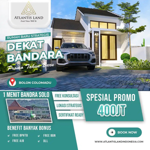 RUMAH MODERN DI COLOMADU 5 MENIT DARI BANDARA ADI SOEMARMO