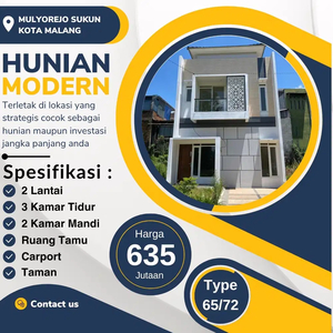 RUMAH MODERN MINIMALIS 600 JUTA AN DI MALANG