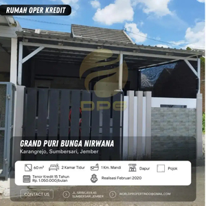 Rumah oper kredit perum grand puri bunga nirwana dekat kampus