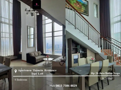 Sewa Apartement Thamrin Residence Type Loft 3BR+1 Furnished City View