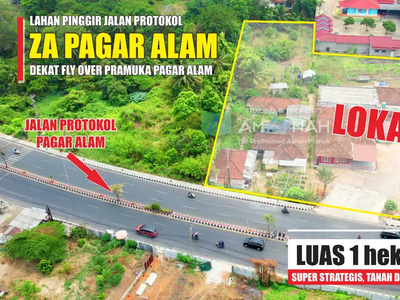 TANAH LUAS 1HA PINGGIR JALAN PROTOKOL JALUR 2 ZA PAGAR ALAM DIJUAL