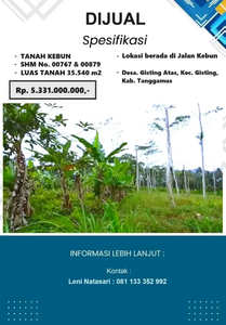 Dijual Cepat Tanah Pekarangan & Kebun Ex. Japfa Comfeed Indonesia