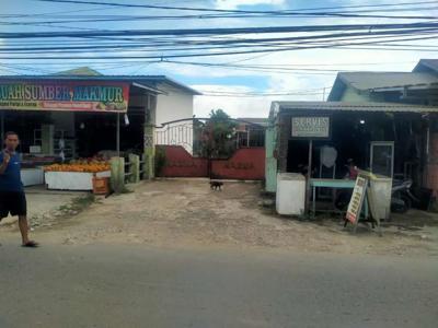 Jual tanah serta bangunannya rmh, toko & rmh bedak pinggir jalan raya