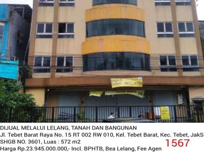 LELANG Tanah Bangunan Kantor Ruko Tebet Raya Barat Jakarta Selatan