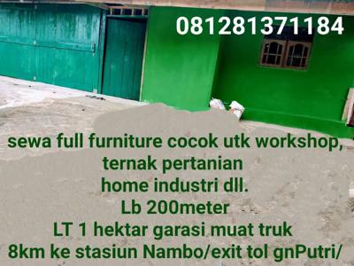 Rumah dg luas 1ha pinggir jalan utama full furniture