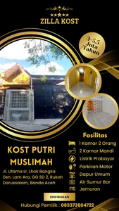 Di Sewakan Rumah 2 Lantai Lokasi Strategis di Kota Banda Aceh