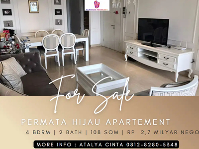 Jual Apartement Permata Hijau Residence Low Floor 3+1BR Full Furnished