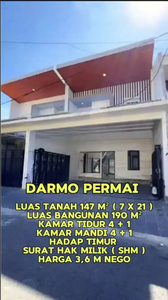 Jual Rumah Baru Siap Huni Darmo Permai dekat Satelit Surabaya Barat