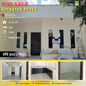 Rumah Bagus Unfurnished HGB di Anggrek Mas 1, Batam Center