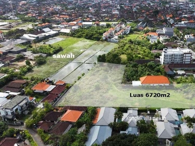 Buc tanah komplek villa lux 6720m2 view sawah bidadari seminyak jl6mtr