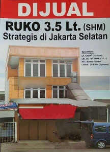 Di Jual Ruko 3.5 lantai semi furnish di Kebayoran Lama Jakarta Selatan
