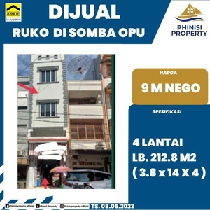 DIJUAL RUKO 4 LANTAI DI JALAN SOMBA OPU