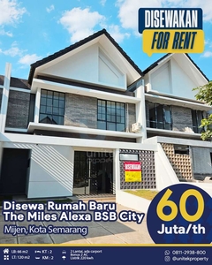 Disewakan Rumah Baru Minimalis Alexa The Miles BSB City Mijen Semarang