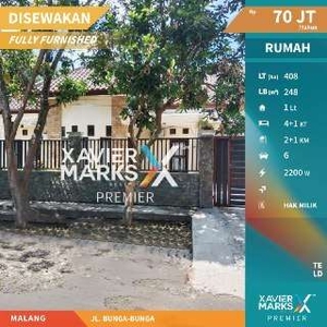 J069 Disewakan Full Furnish Rumah Di Jln Bunga-Bunga,Sukarno Hatta Mlg