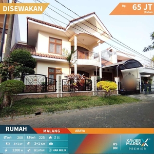 J112 Disewakan Rumah 2 Lt,Harga Terjangkau di Araya, Blimbing Malang