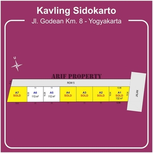 Jual Tanah Kavling di Sidokarto Godean, Dekat Dowa Bag Factory
