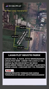 Lahan plot industri pabrik Jetis wringinanom