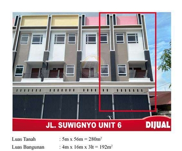 Ruko Jalan Suwignyo tanah panjang 56meter