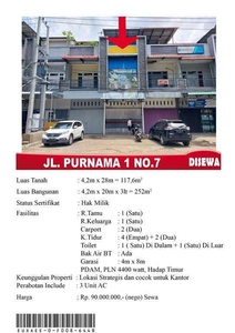 Ruko Sewa Jalan Purnama