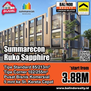 Ruko Tebaru Sapphire Summarecon Bandung, Strategis, Pasti Untung