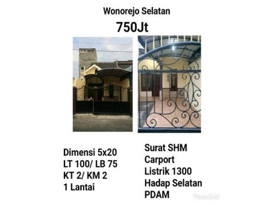 Rumah Dijual, Wonorejo, Surabaya, Jawa Timur