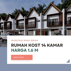 Rumah Kost 14 KT Premium Kawasan Bisnis Lokasi Tengah Kampus Malang