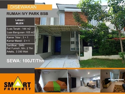 sewa rumah siap pakai BSB Ivy park full Furnish