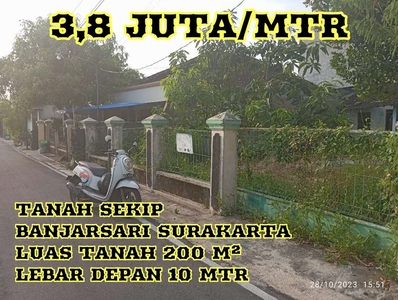 TANAH DI JUAL DI SEKIP BANJARSARI SURAKARTA