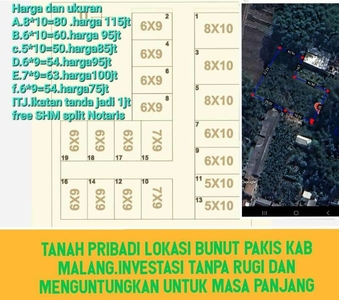 Tanah Kavling SHM Bunut Pakis Malang