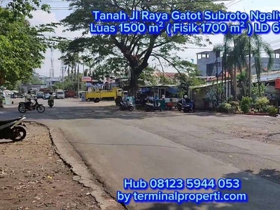 Tanah Murah Utk Usaha1500 m2 LD 60 m di Jl Raya Gatot Subroto Ngaliyan