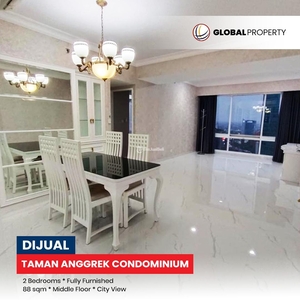 Dijual Apartemen Second Good Condition Fully Furnished 2 Bed Middle Floor Taman Anggrek Condominium - Jakarta Barat