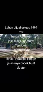 Dijual lahan seluas 1997m²