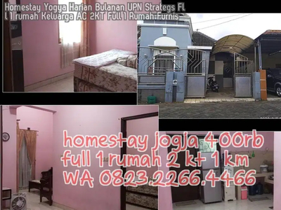 Homestay Yogya Harian Bulanan UPN Strategs Fll 1 rumah Keluarga AC 2KT